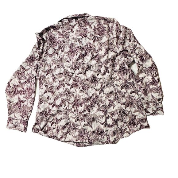 COLDWATER CREEK Women’s Plus 2X Purple Floral Cotton Blend Shirt Blouse No iron - Picture 7 of 10